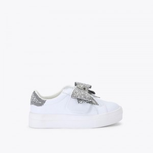 Bambino Donna Kurt Geiger London Mini Laney Sneaker Argento Italia | FP85-984