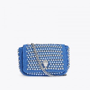 Borse Crossbody Donna Kurt Geiger London Medium Crochet Kensington Blu Italia | MI21-616