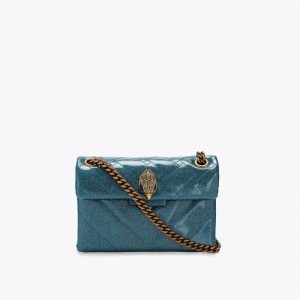 Borse Crossbody Donna Kurt Geiger London Mini Glitter Kensington Verde Acqua Italia | ZB14-867