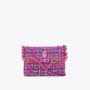 Borse Crossbody Donna Kurt Geiger London Mini Tweed Kensington Fushia Italia | GV80-981