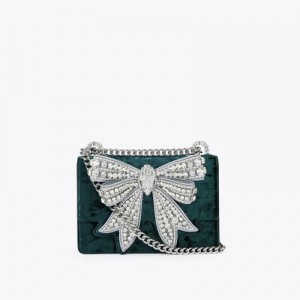 Borse Crossbody Donna Kurt Geiger London Small Bow Shoreditch Verde Acqua Italia | AO34-133