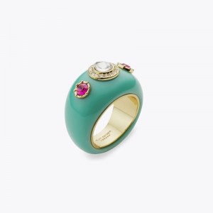 Gioielli Donna Kurt Geiger London Oval Resin Ring Verde Acqua Italia | TC88-337