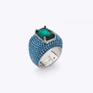 Gioielli Donna Kurt Geiger London Xl Crystal Pave Ring Blu Italia | JZ90-616