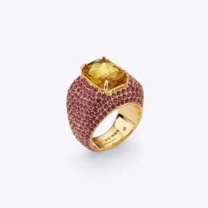 Gioielli Donna Kurt Geiger London Xl Crystal Pave Ring Fushia Italia | OI86-521