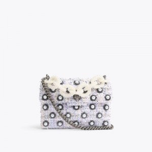 Mini Borse Donna Kurt Geiger London Mini Tweed Kensington Lilac Italia | OO65-255