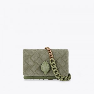 Mini Borse Donna Kurt Geiger London Mini Kurt Kensington Khaki Italia | IK44-565