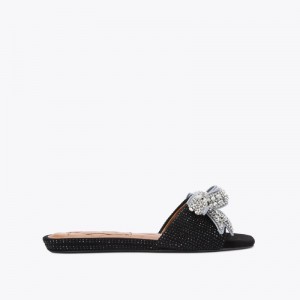 Mules Donna Kurt Geiger London Kensington Bow Sandal Nere Italia | LR40-064