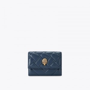 Porta-Carte Donna Kurt Geiger London Flap Blu Scuro Italia | DP54-967