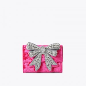 Portafogli Donna Kurt Geiger London Shoreditch Bow Chain Rosa Italia | CI06-788