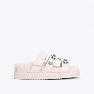 Sandali Donna Kurt Geiger London Orson Velcro Bone Italia | TZ28-573