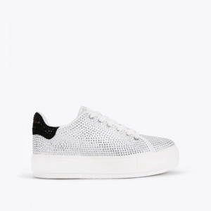 Sneakers Donna Kurt Geiger London Laney Crystal Bianche Italia | RS31-186