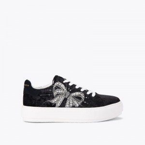 Sneakers Donna Kurt Geiger London Laney Bow Nere Italia | QL39-326