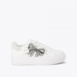 Sneakers Donna Kurt Geiger London Laney Bow Bianche Italia | ZF03-422