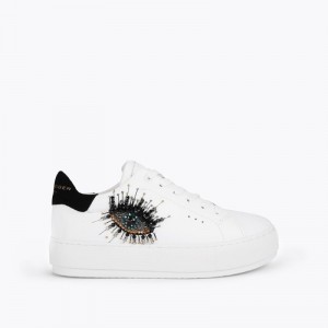 Sneakers Donna Kurt Geiger London Laney Eye Bianche Italia | HW99-137