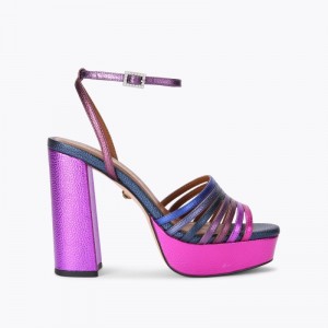 Tacchi Donna Kurt Geiger London Pierra Platform Sandal Viola Italia | DT48-874