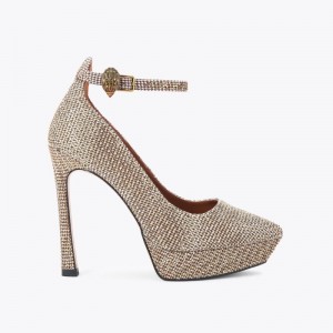 Tacchi Donna Kurt Geiger London Shoreditch Platform Court Beige Italia | HY74-252