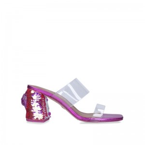 Tacchi Donna Kurt Geiger London Kensington Block Sandal Fushia Italia | ZW18-513