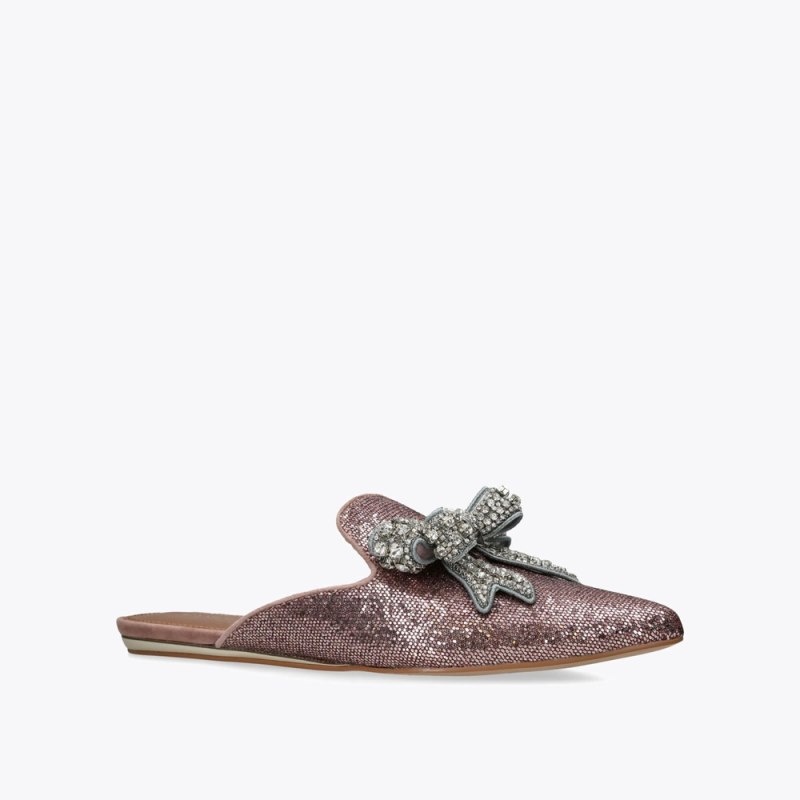 Ballerine Donna Kurt Geiger London Olive Bow Mule Rosa Italia | YB98-893