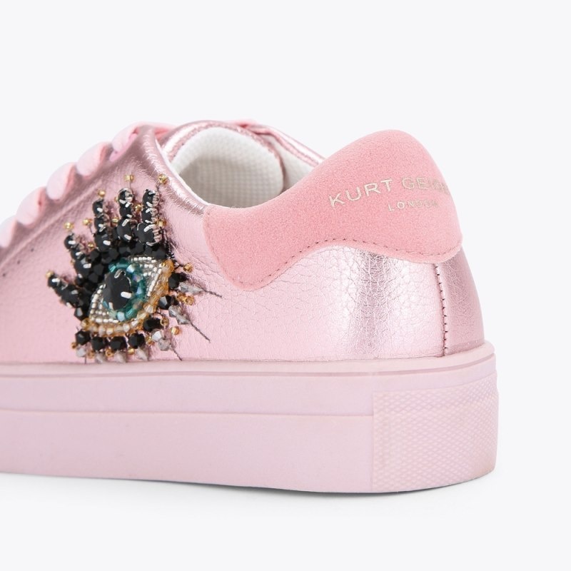 Bambino Donna Kurt Geiger London Mini Laney Sneaker Rosa Italia | GX19-875