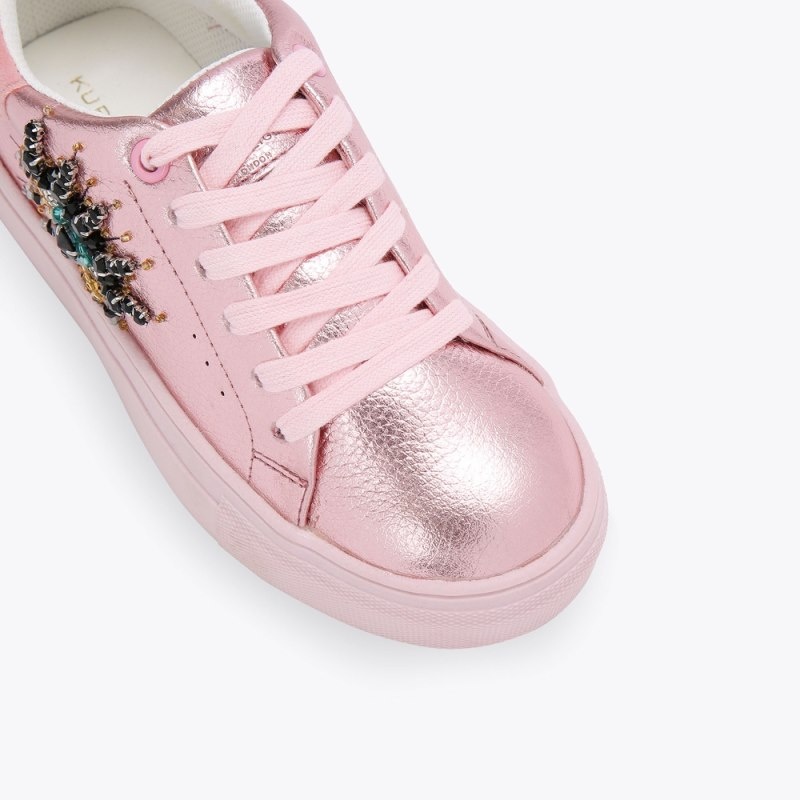 Bambino Donna Kurt Geiger London Mini Laney Sneaker Rosa Italia | GX19-875