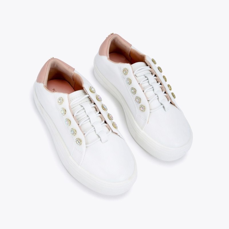 Bambino Donna Kurt Geiger London Mini Liviah Sneaker Bianche Italia | KL05-246