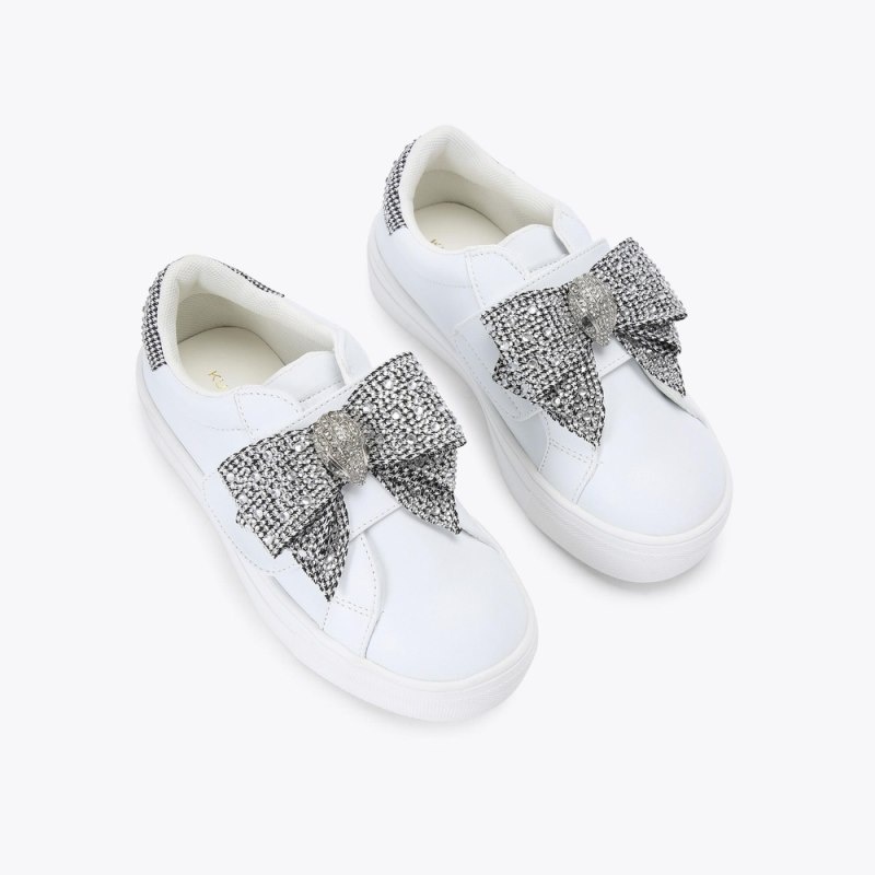 Bambino Donna Kurt Geiger London Mini Laney Sneaker Argento Italia | FP85-984