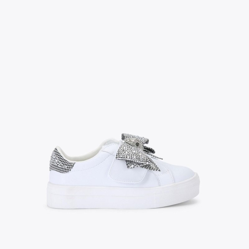 Bambino Donna Kurt Geiger London Mini Laney Sneaker Argento Italia | FP85-984