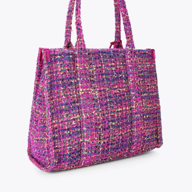 Borse A Tracolla Donna Kurt Geiger London Large Tweed Southbank Fushia Italia | TX69-505