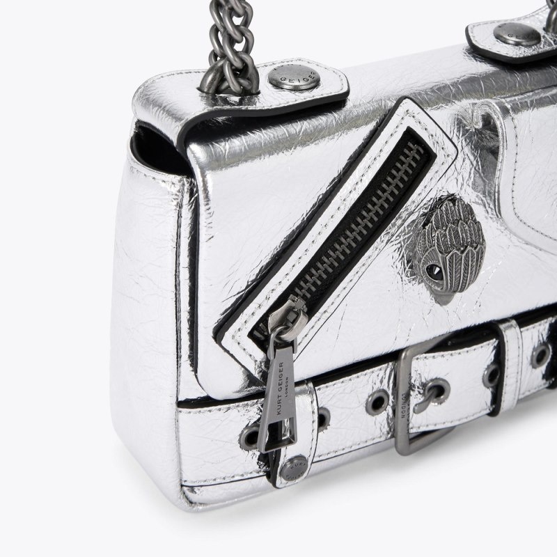 Borse Crossbody Donna Kurt Geiger London Small Hackney Argento Italia | AI87-177