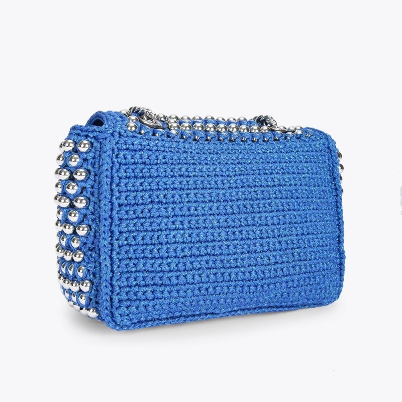 Borse Crossbody Donna Kurt Geiger London Medium Crochet Kensington Blu Italia | MI21-616