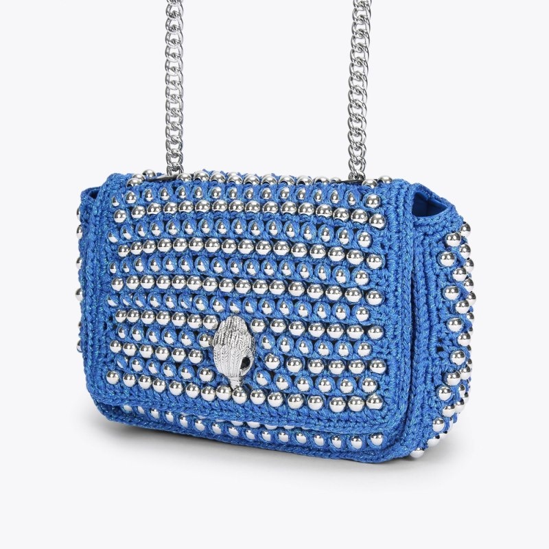 Borse Crossbody Donna Kurt Geiger London Medium Crochet Kensington Blu Italia | MI21-616