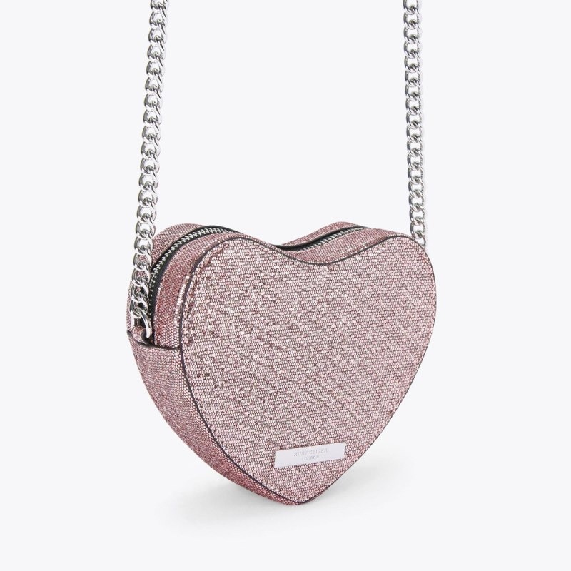 Borse Crossbody Donna Kurt Geiger London Kensington Heart Bow Rosa Italia | JP80-354