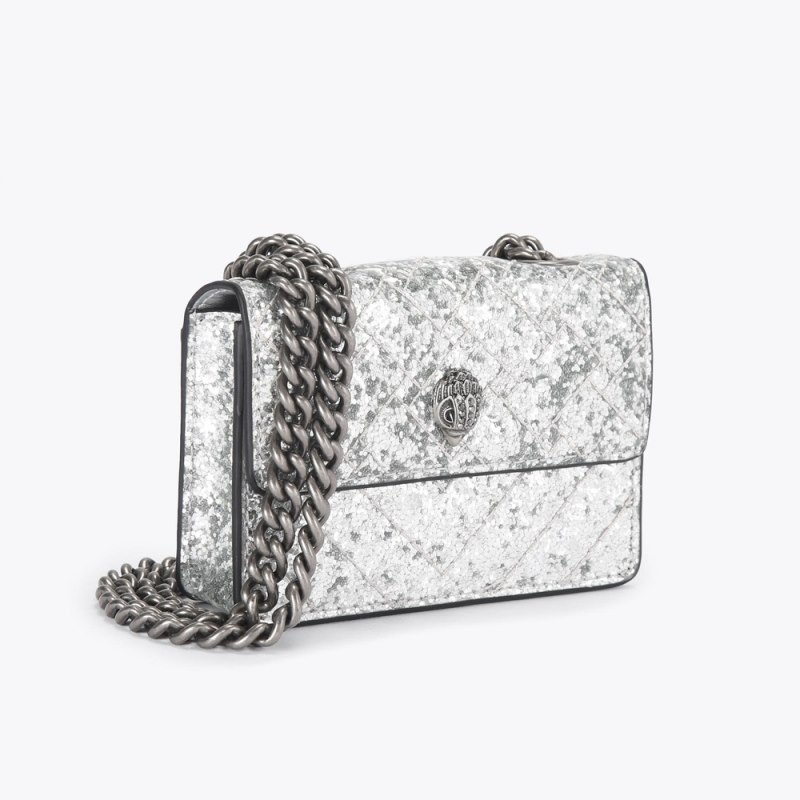 Borse Crossbody Donna Kurt Geiger London Micro Kensington Argento Italia | CQ41-478