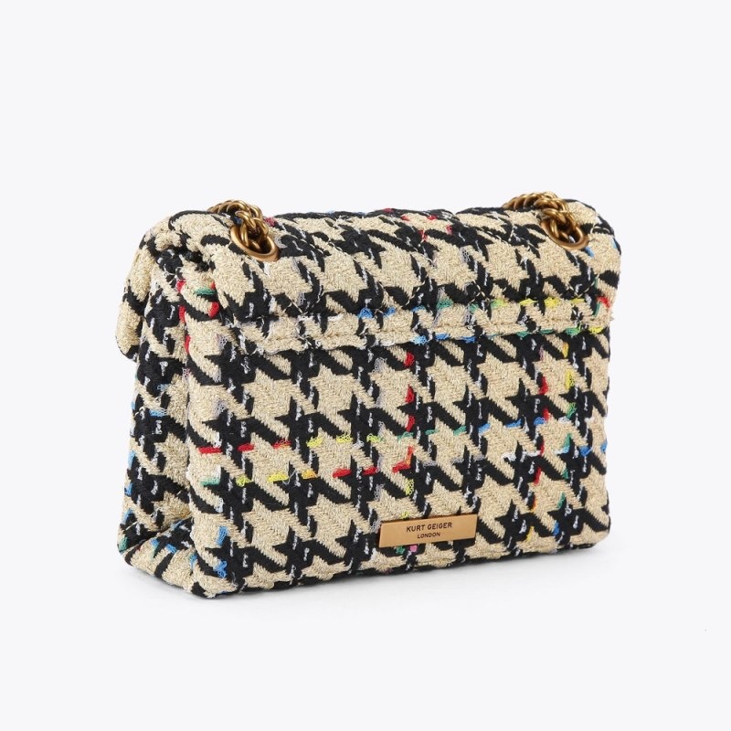 Borse Crossbody Donna Kurt Geiger London Mini Tweed Kensington Oro Italia | KA66-507