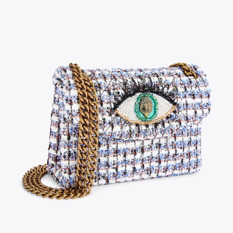 Borse Crossbody Donna Kurt Geiger London Mini Eye Kensington Bianche Blu Marino Italia | OQ05-036