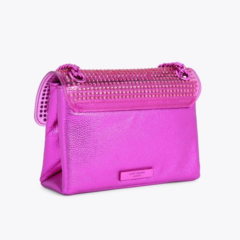 Borse Crossbody Donna Kurt Geiger London Mini Kensington Fushia Italia | ES29-989