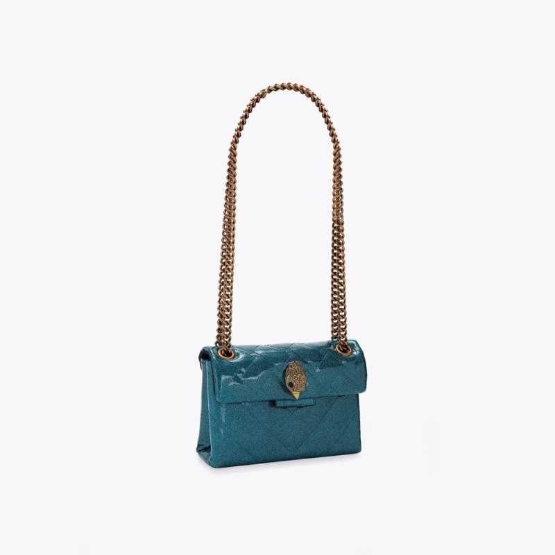 Borse Crossbody Donna Kurt Geiger London Mini Glitter Kensington Verde Acqua Italia | ZB14-867