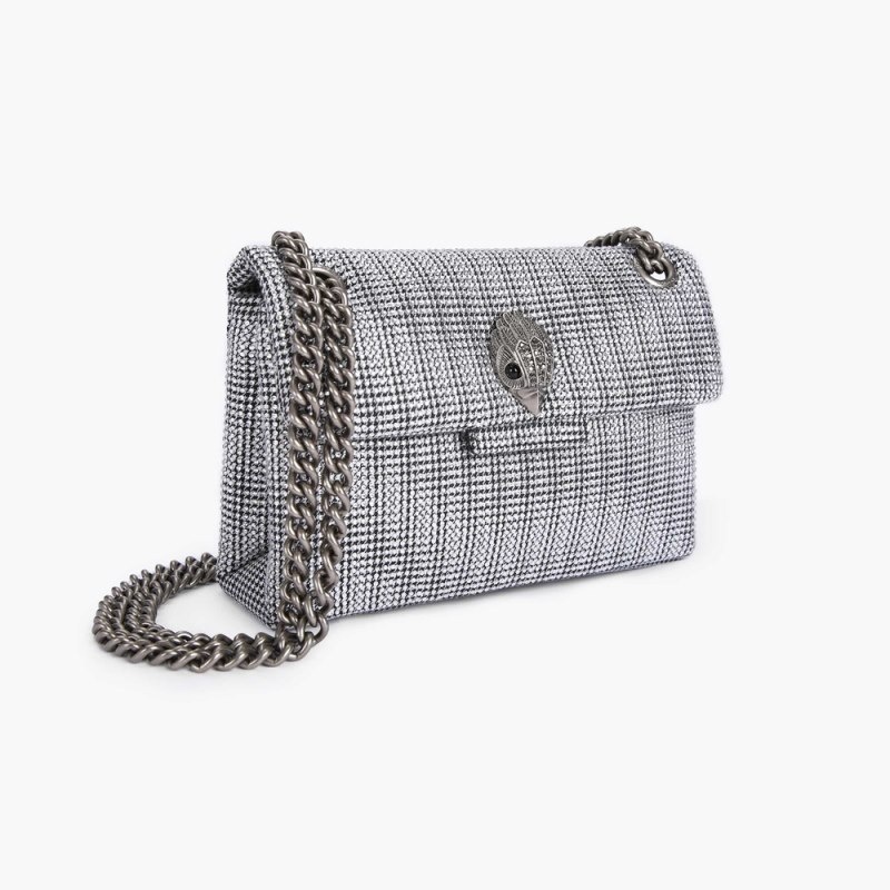 Borse Crossbody Donna Kurt Geiger London Mini Fabric Kensington Argento Italia | HH68-261