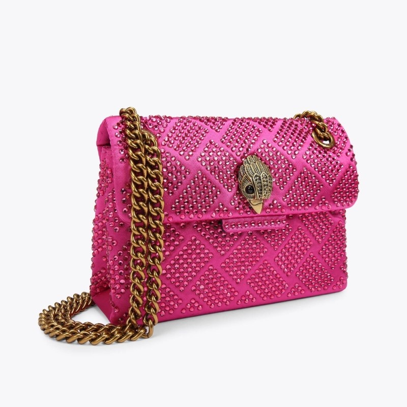 Borse Crossbody Donna Kurt Geiger London Mini Fabric Kensington Fushia Italia | ED45-566