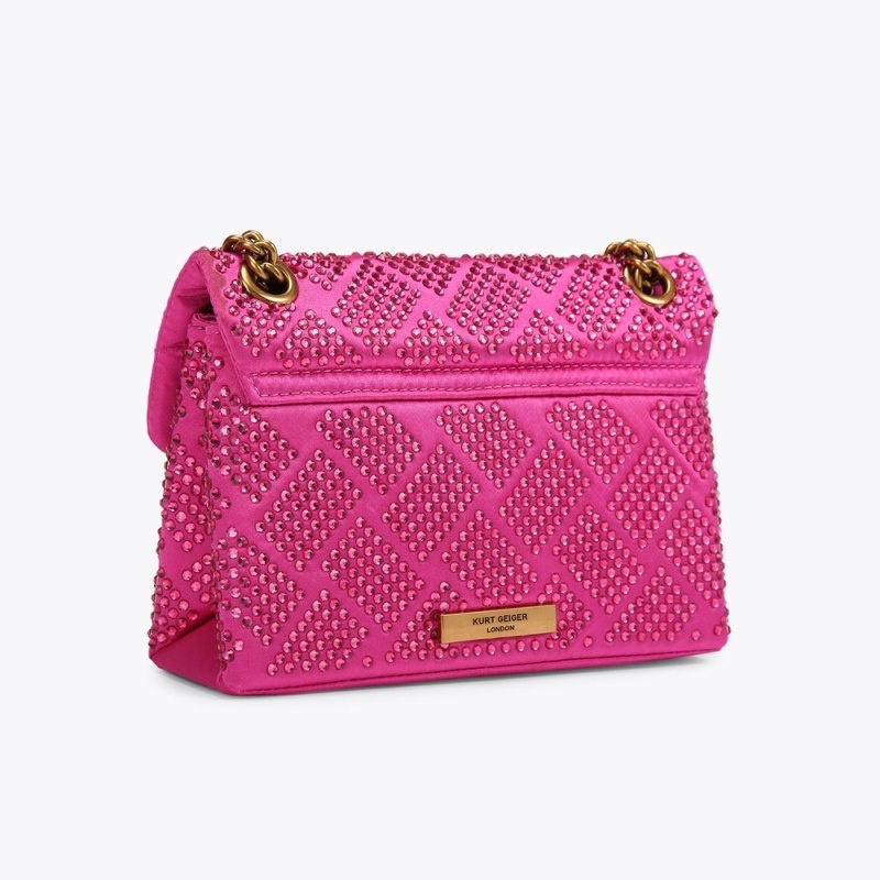 Borse Crossbody Donna Kurt Geiger London Mini Fabric Kensington Fushia Italia | ED45-566