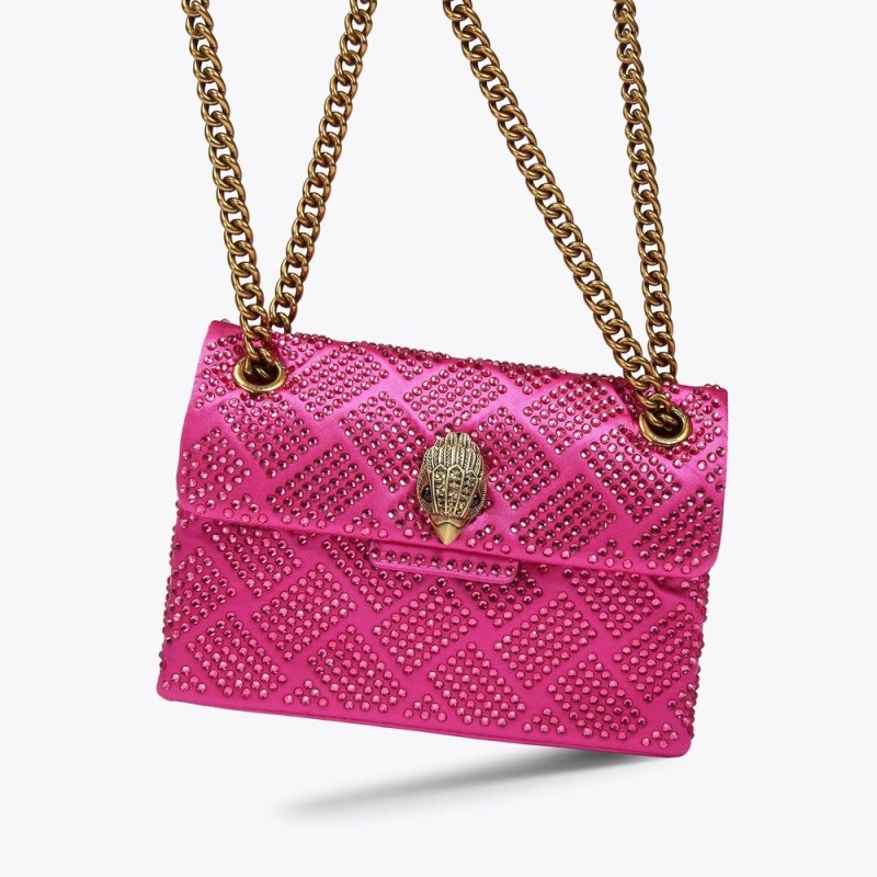 Borse Crossbody Donna Kurt Geiger London Mini Fabric Kensington Fushia Italia | ED45-566