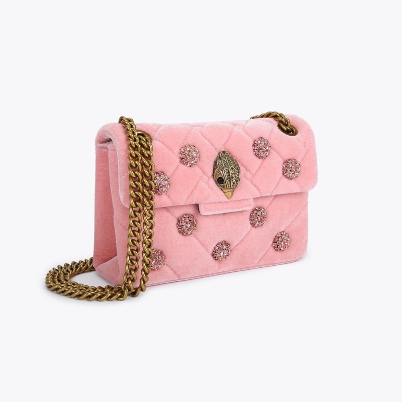 Borse Crossbody Donna Kurt Geiger London Mini Velvet Kensington Rosa Italia | XR49-829