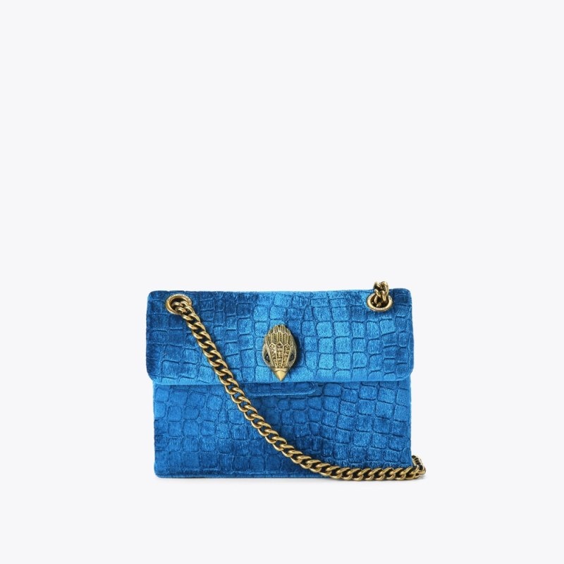 Borse Crossbody Donna Kurt Geiger London Mini Velvet Kensington Verde Acqua Italia | NB61-362