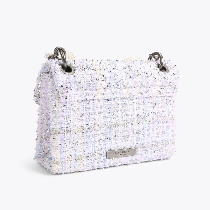 Borse Crossbody Donna Kurt Geiger London Mini Tweed Kensington Lilac Italia | DZ28-416