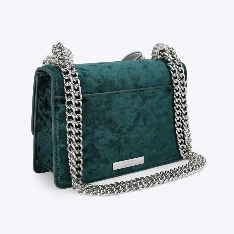 Borse Crossbody Donna Kurt Geiger London Small Bow Shoreditch Verde Acqua Italia | AO34-133