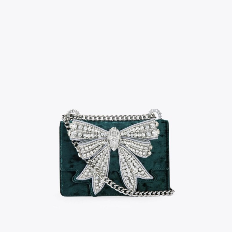 Borse Crossbody Donna Kurt Geiger London Small Bow Shoreditch Verde Acqua Italia | AO34-133