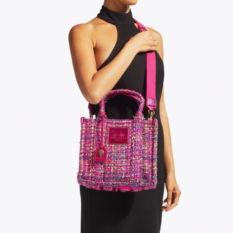 Borse Crossbody Donna Kurt Geiger London Small Tweed Southbank Fushia Italia | CL95-039