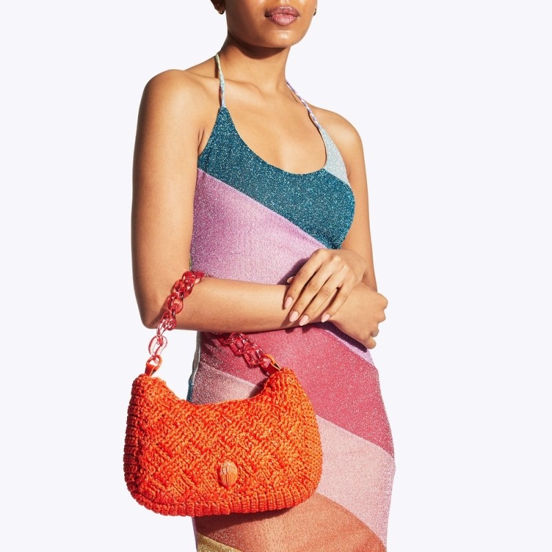 Borse Crossbody Donna Kurt Geiger London Crochet Multi Arancioni Italia | GF43-201