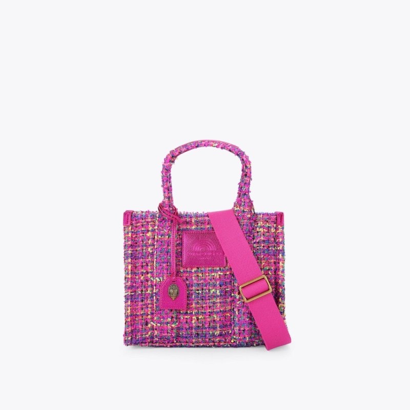 Borse Tote Donna Kurt Geiger London Small Tweed Southbank Fushia Italia | IG00-442