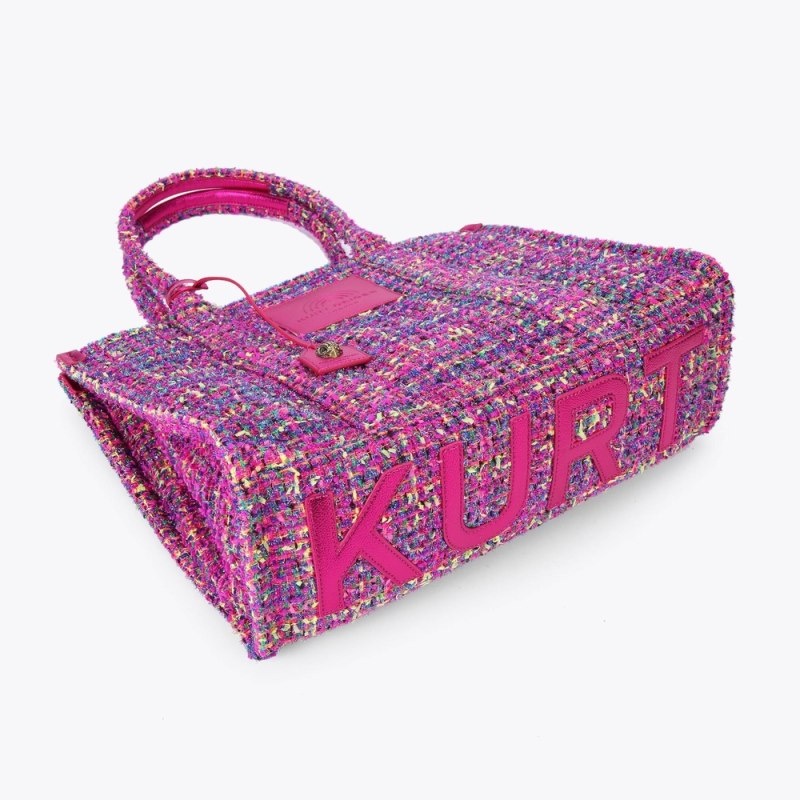 Borse Tote Donna Kurt Geiger London Large Tweed Southbank Fushia Italia | SQ10-002